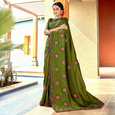 green-floral-embroidered-vichitra-silk-saree-1