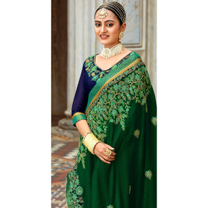 green-floral-embroidered-vichitra-silk-saree