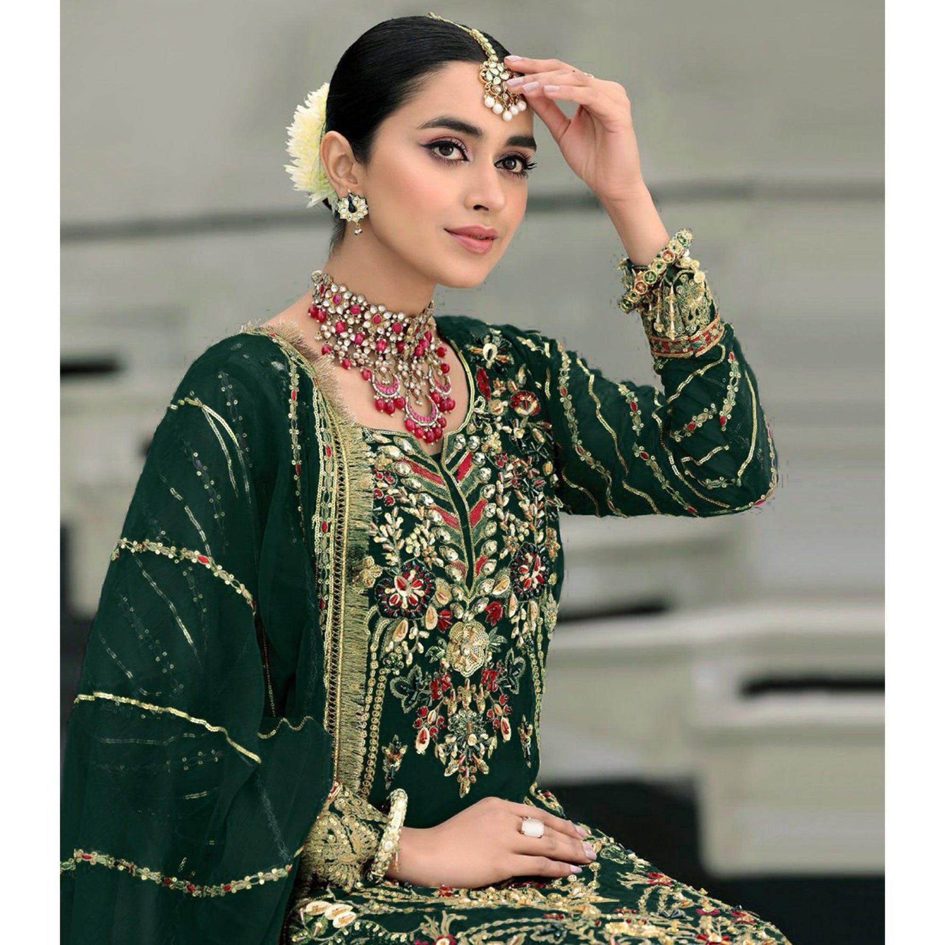 green-floral-embroidered-with-sequence-georgette-pakistani-suit