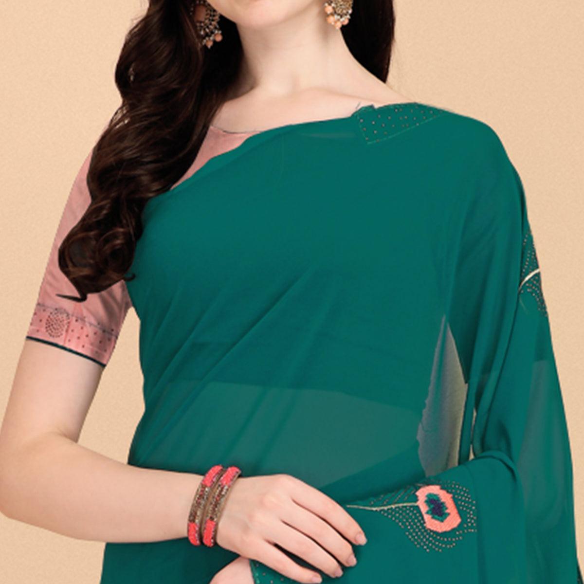 green-floral-embroidered-with-stonework-art-silk-saree