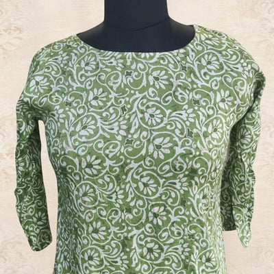 green-floral-foil-printed-rayon-top