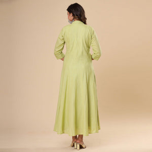 green-floral-mirror-work-pure-cotton-gown