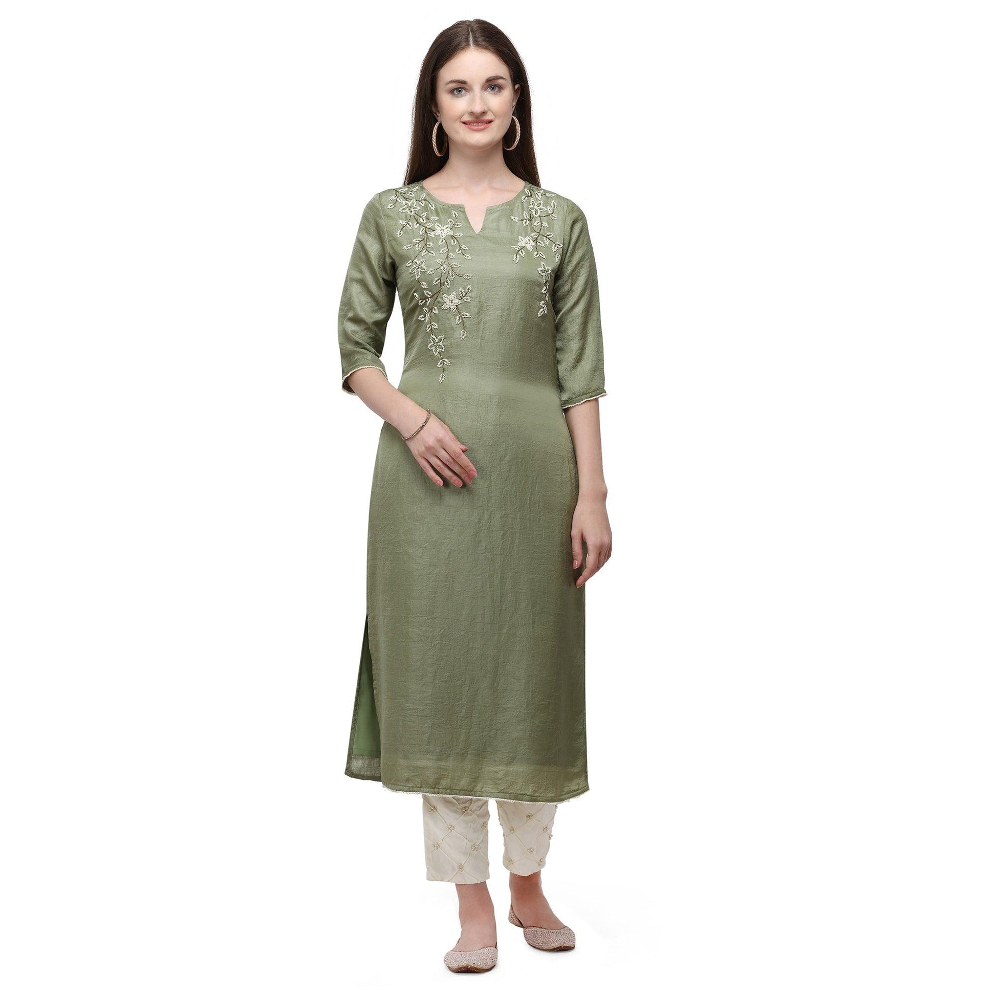 green-floral-pearl-embroidered-silk-partywear-suit-126174