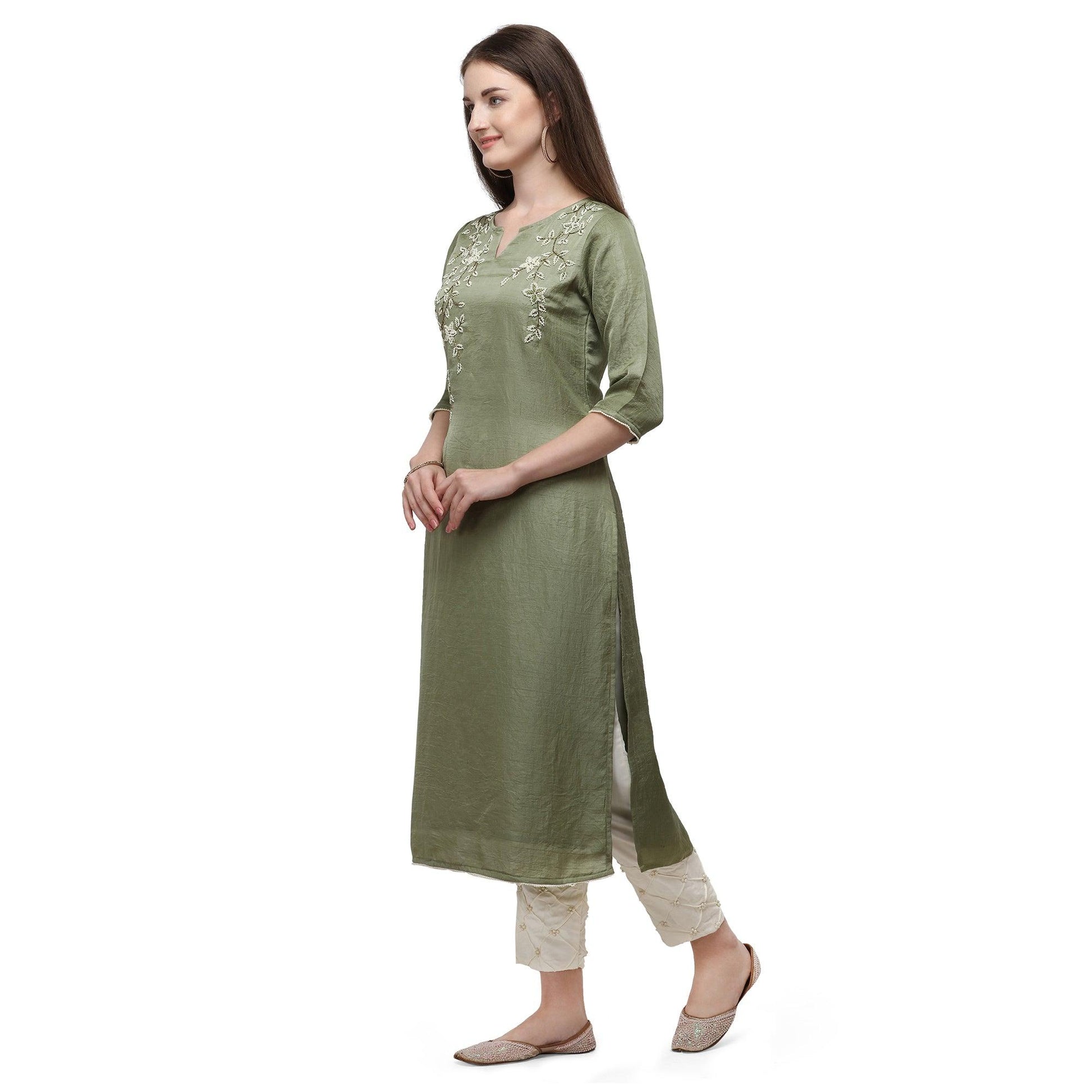 green-floral-pearl-embroidered-silk-partywear-suit-126174