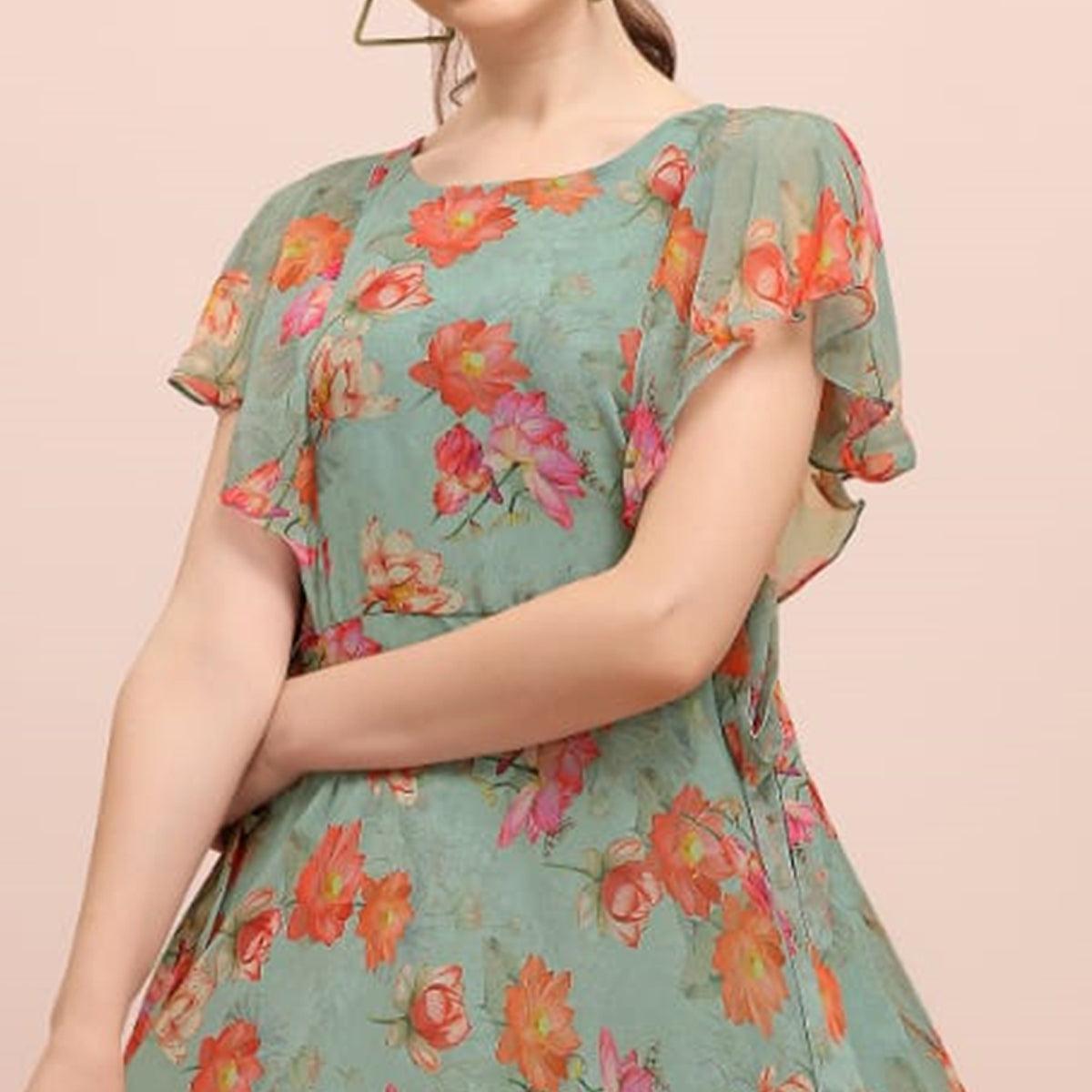 green-casual-wear-floral-printed-a-line-chiffon-dress