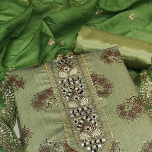 green-floral-printed-chanderi-dress-material-142942