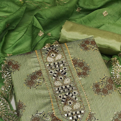 green-floral-printed-chanderi-dress-material-142942