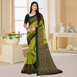 green-floral-printed-chiffon-saree