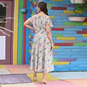 green-floral-printed-georgette-dress