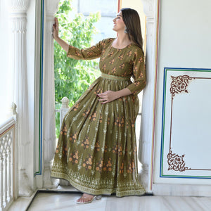 green-floral-printed-georgette-gown
