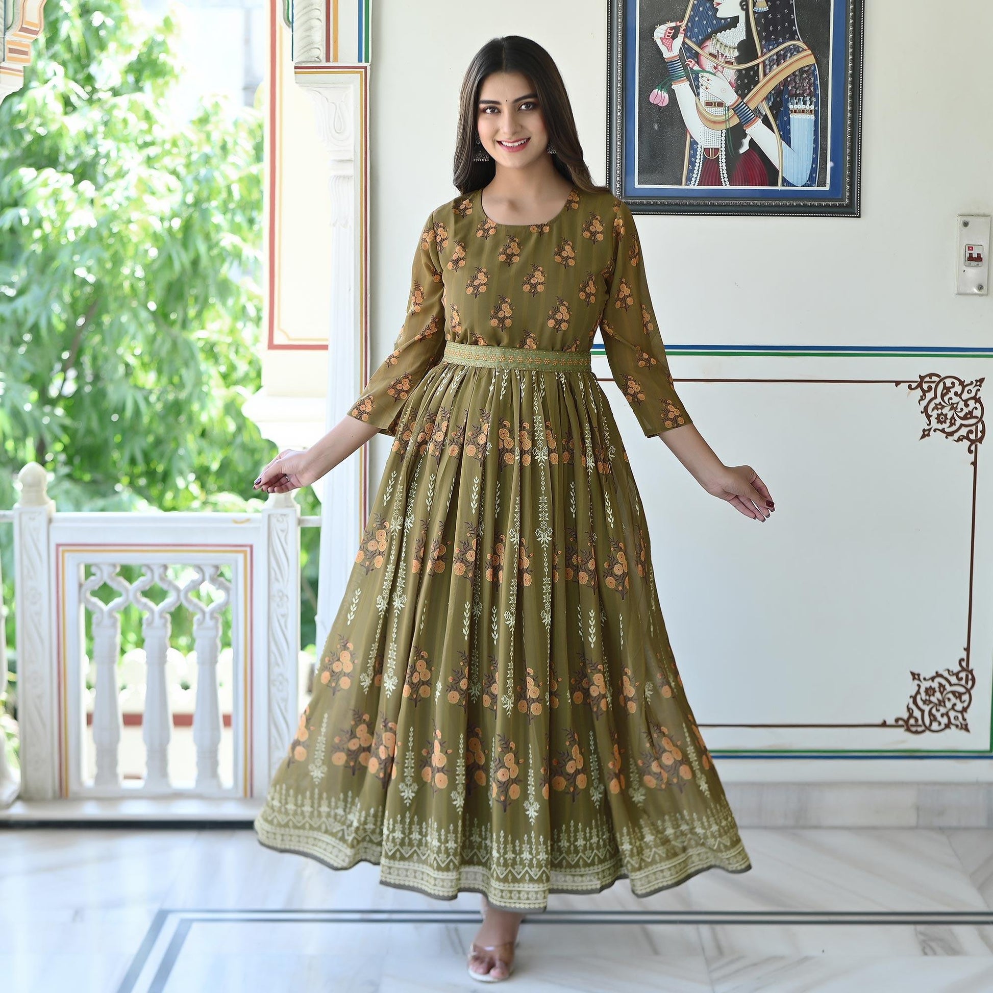 green-floral-printed-georgette-gown