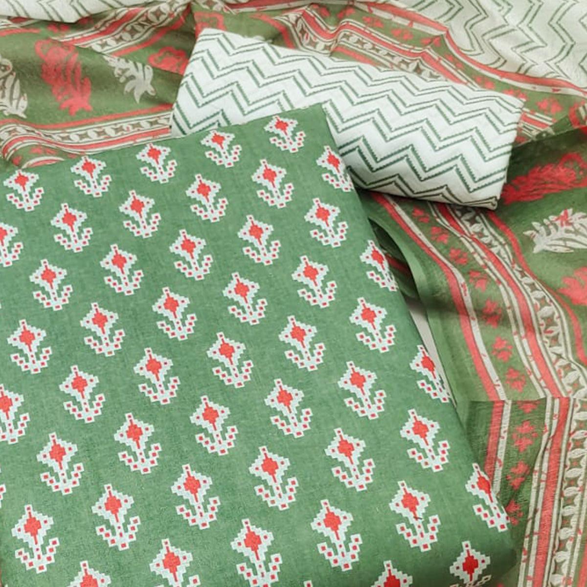 green-floral-printed-cotton-blend-dress-material-1