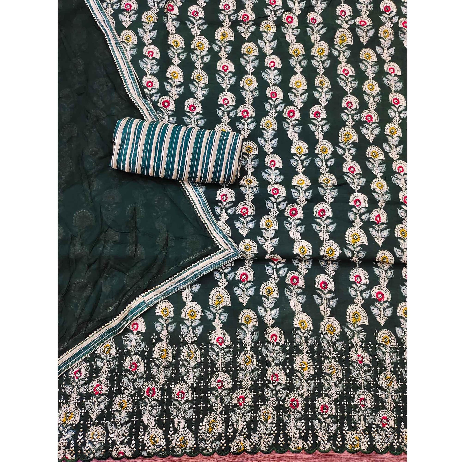 green-floral-printed-pure-cotton-dress-material