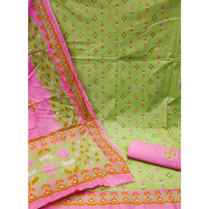 green-floral-printed-cotton-blend-dress-material