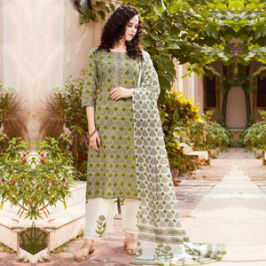 green-floral-printed-pure-cotton-salwar-suit