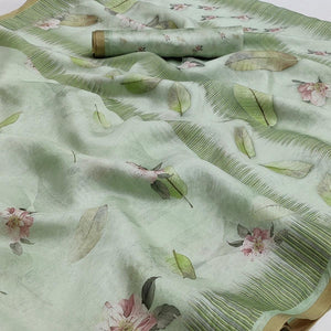 green-floral-printed-pure-cotton-saree-144999
