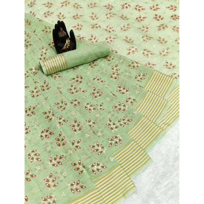 green-floral-printed-pure-cotton-saree-1