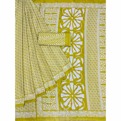 green-floral-printed-raw-silk-saree