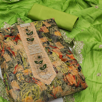 green-festive-wear-floral-printed-with-embellsihed-cotton-dress-material-142030