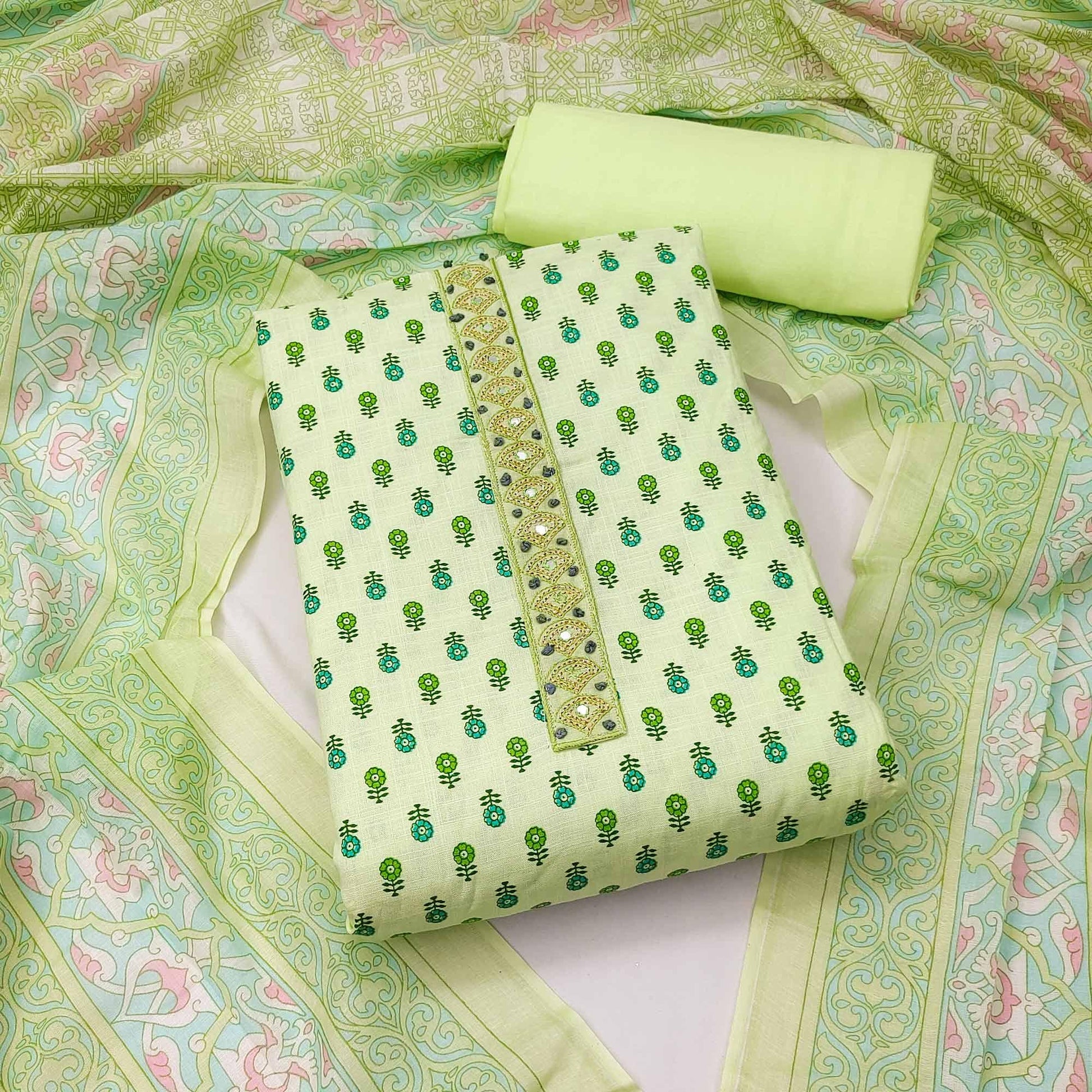 green-floral-printed-with-embroidered-poly-cotton-dress-material