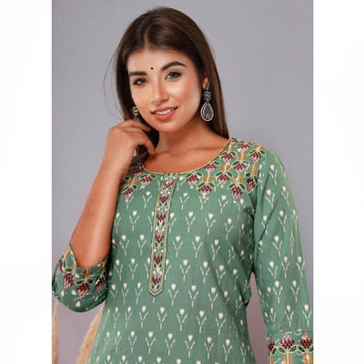 green-floral-printed-with-embroidered-pure-cotton-kurti