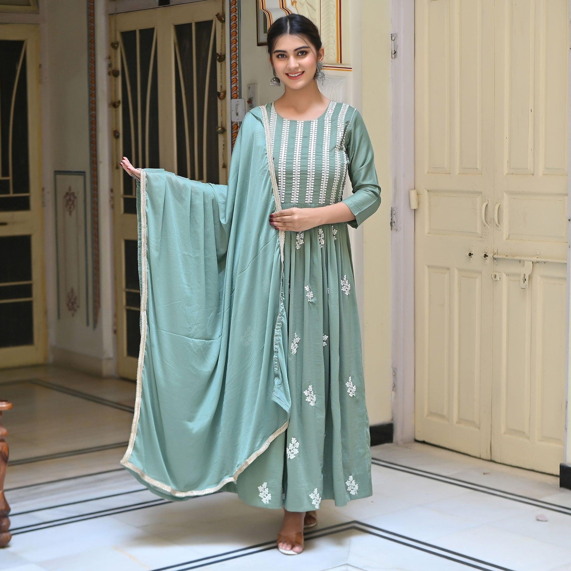 green-floral-sequence-embroidered-muslin-gown