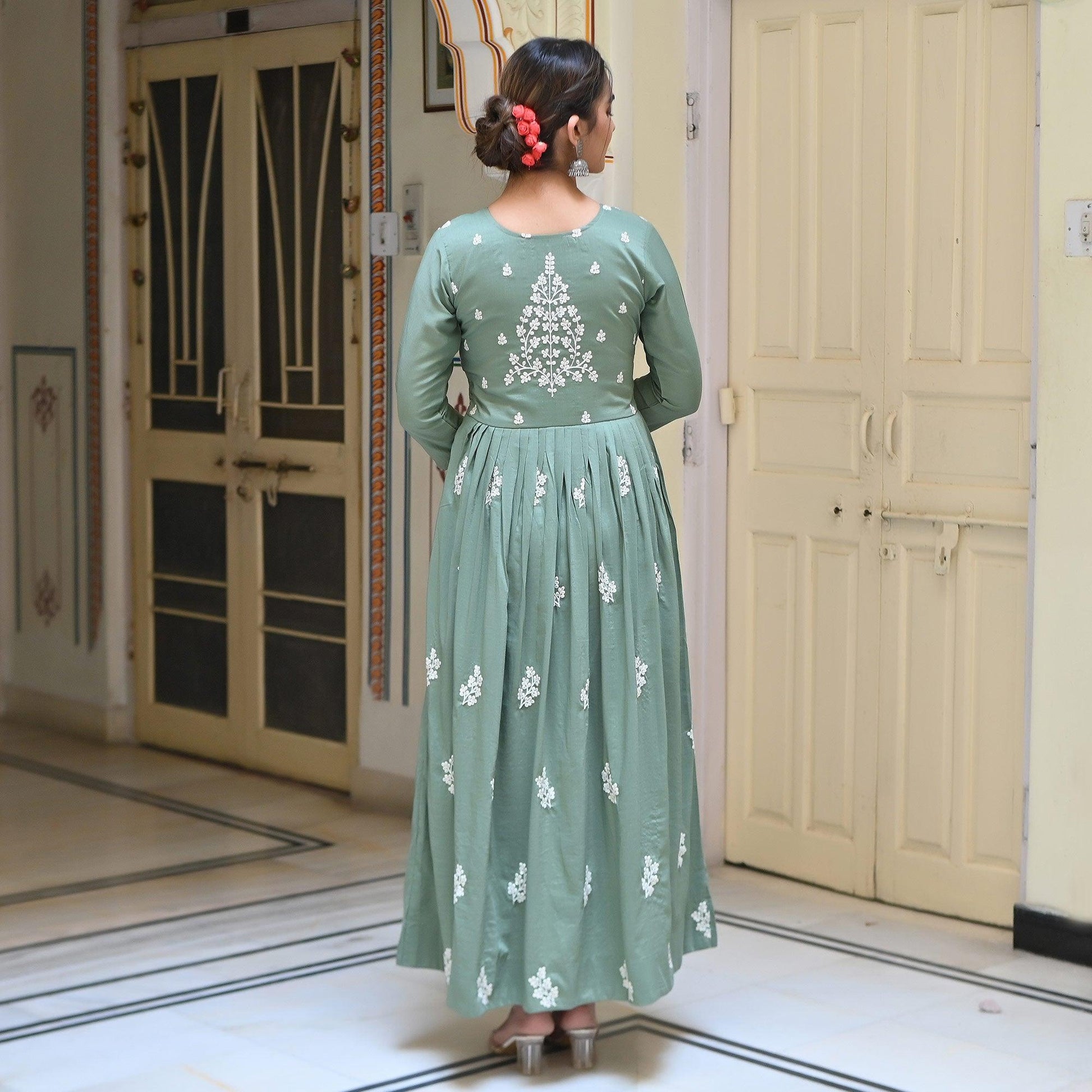 green-floral-sequence-embroidered-muslin-gown