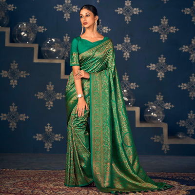 green-floral-woven-art-silk-saree-1