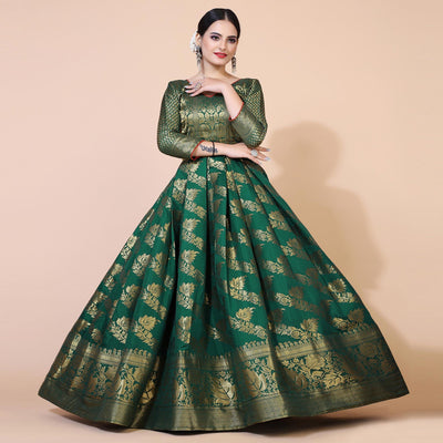 green-floral-woven-jacquard-anarkali-style-gown-4