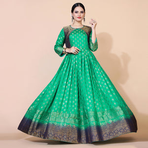 green-floral-woven-jacquard-anarkali-style-gown-1