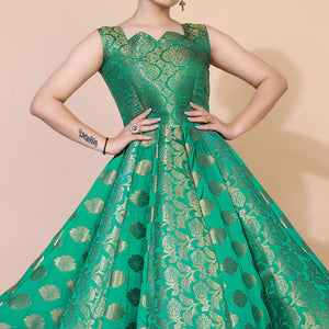 green-floral-woven-jacquard-anarkali-style-gown-2