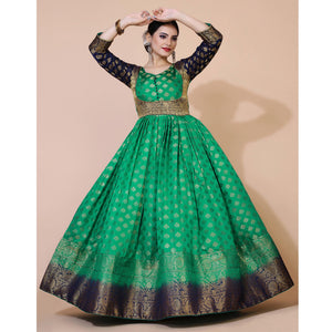 green-floral-woven-jacquard-anarkali-style-gown