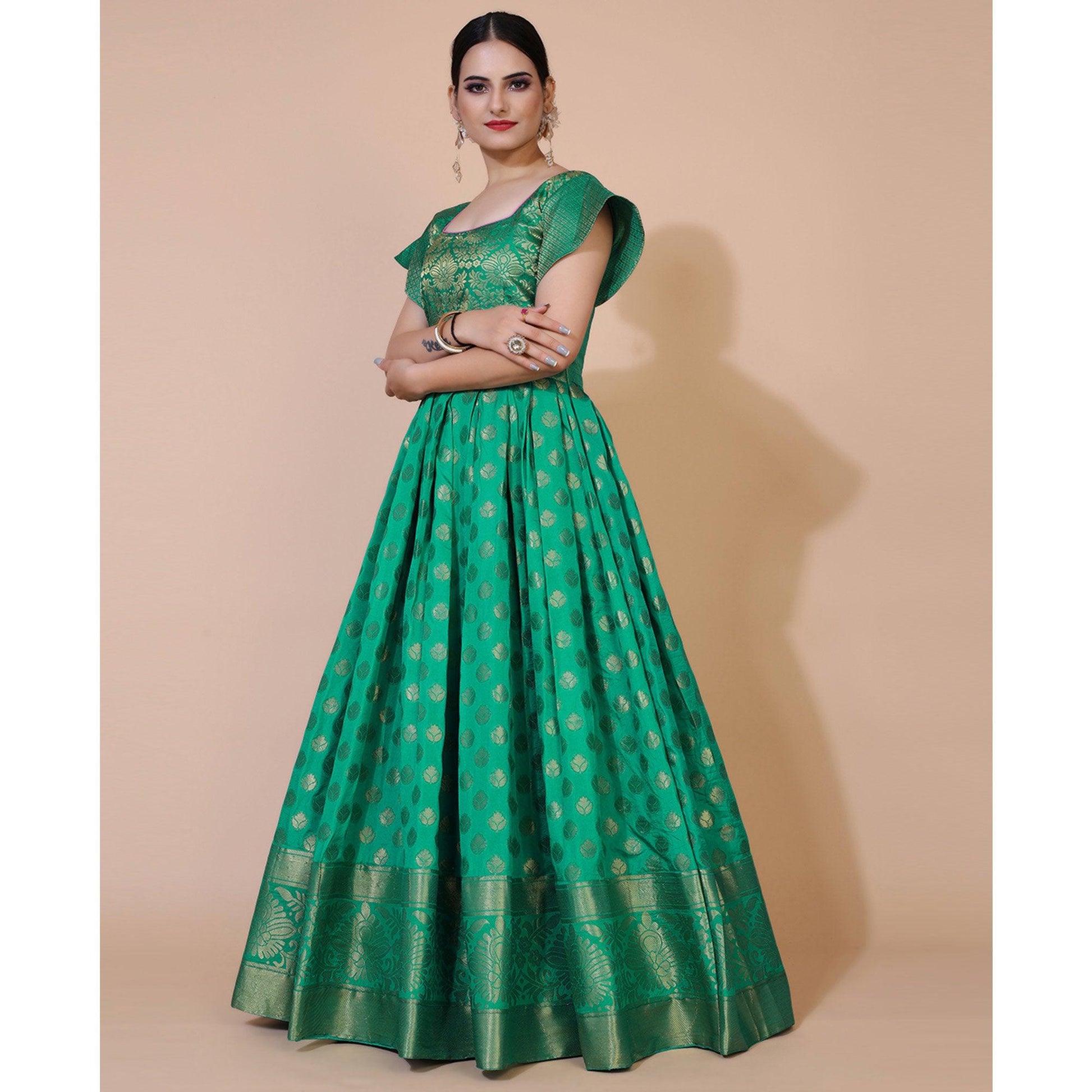 green-floral-woven-jacquard-anarkali-style-gown-3