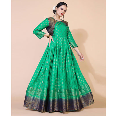 green-floral-woven-jacquard-anarkali-style-gown-1