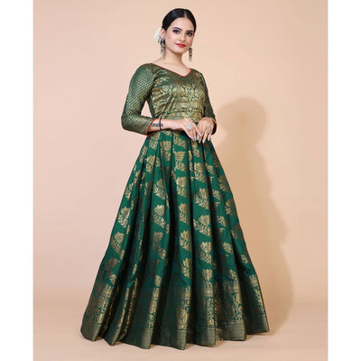 green-floral-woven-jacquard-anarkali-style-gown-4