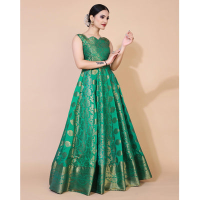 green-floral-woven-jacquard-anarkali-style-gown-2
