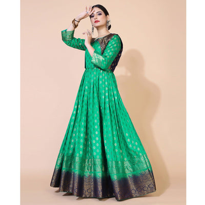 green-floral-woven-jacquard-anarkali-style-gown-1