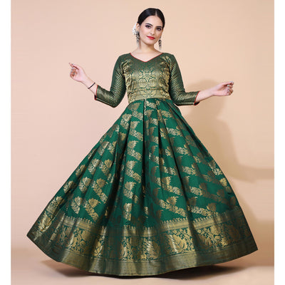 green-floral-woven-jacquard-anarkali-style-gown-4