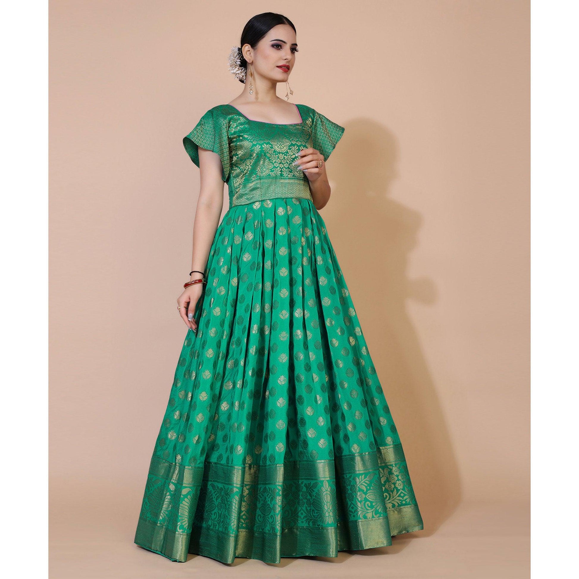 green-floral-woven-jacquard-anarkali-style-gown-3