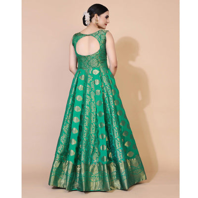 green-floral-woven-jacquard-anarkali-style-gown-2
