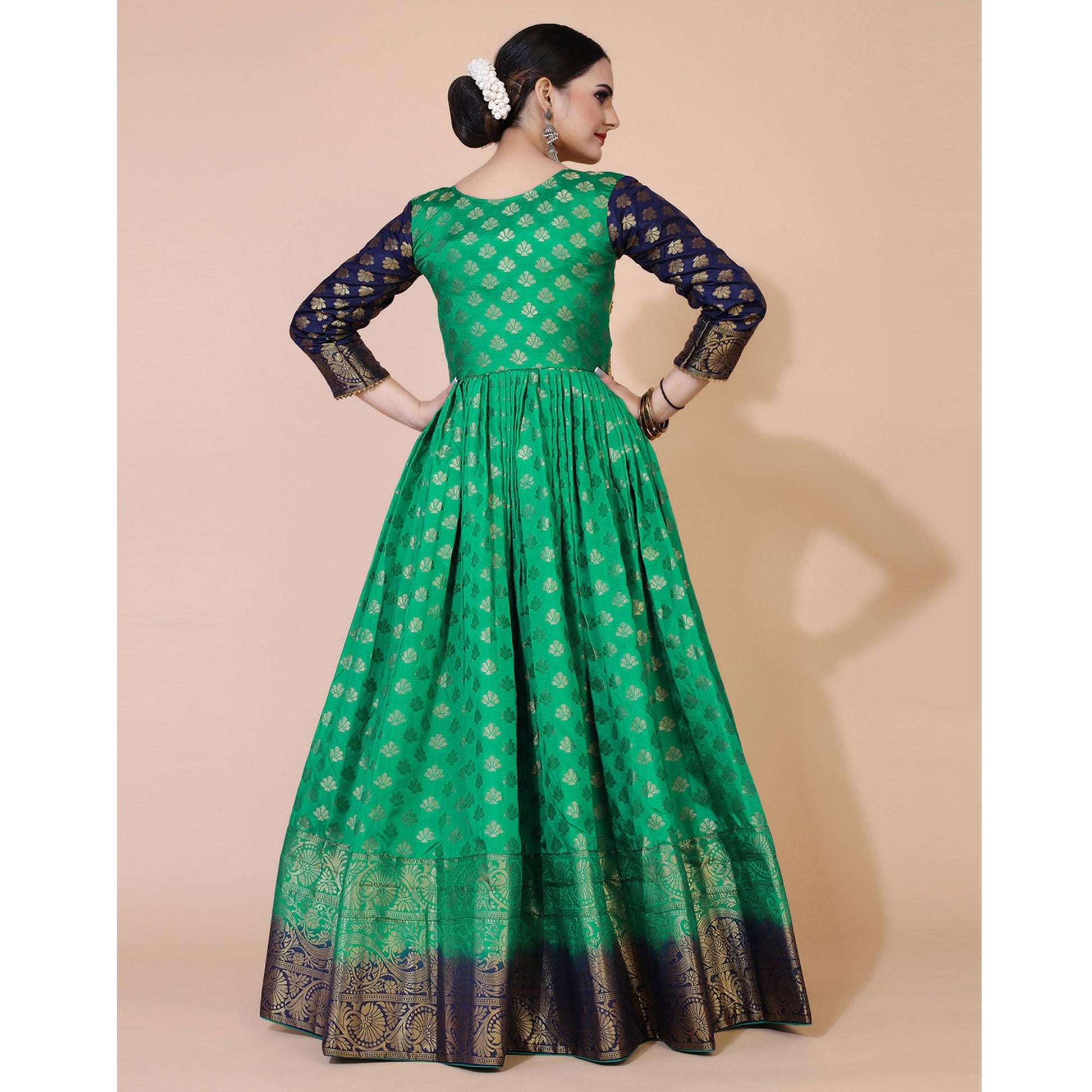 green-floral-woven-jacquard-anarkali-style-gown