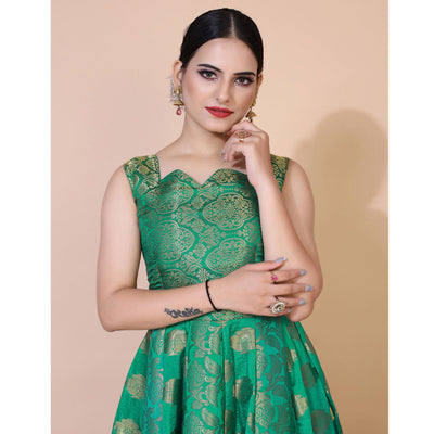 green-floral-woven-jacquard-anarkali-style-gown-2
