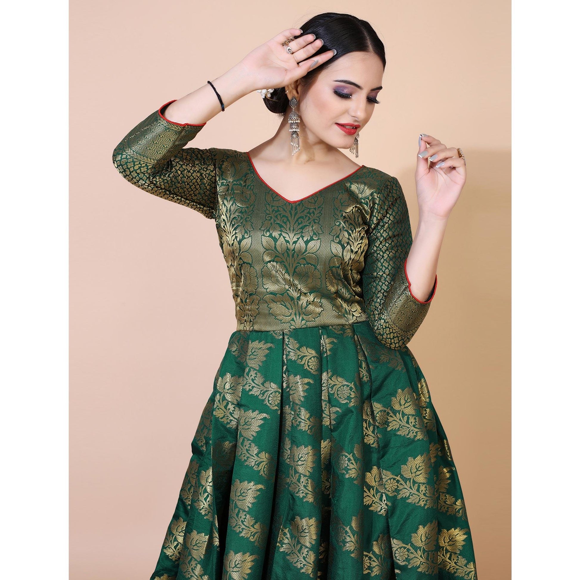 green-floral-woven-jacquard-anarkali-style-gown-4