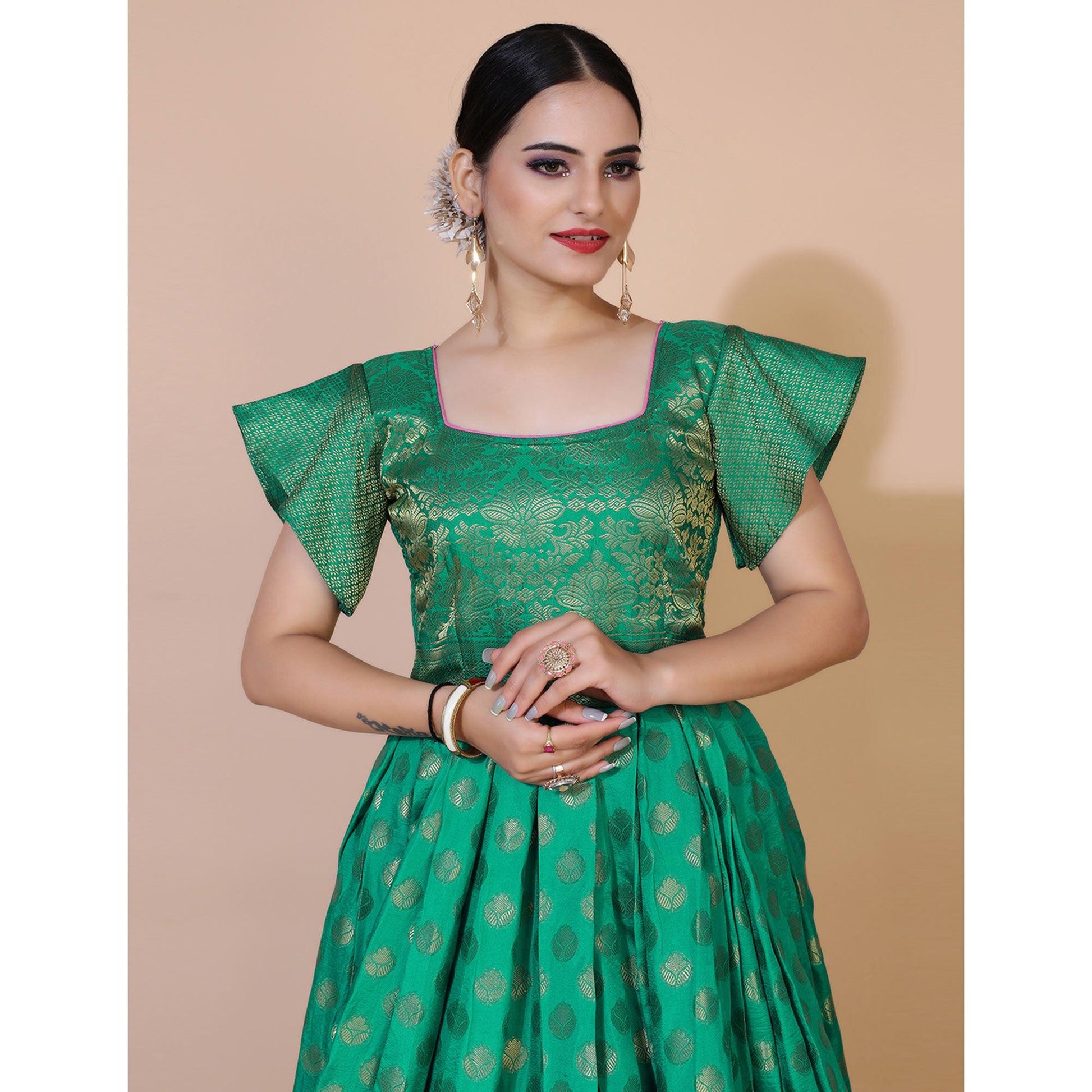 green-floral-woven-jacquard-anarkali-style-gown-3