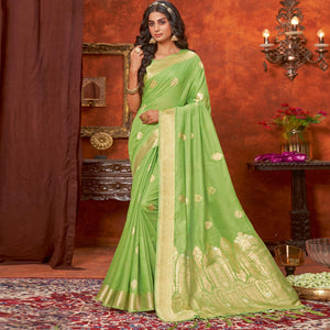 green-floral-woven-pure-cotton-saree-144142