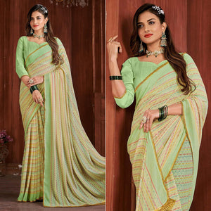 green-foil-printed-georgette-saree-145194