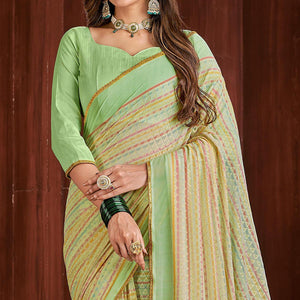 green-foil-printed-georgette-saree-145194