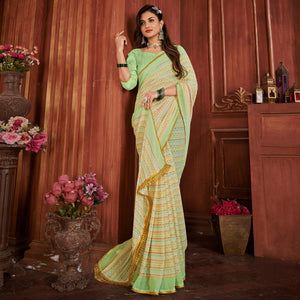 green-foil-printed-georgette-saree-145194