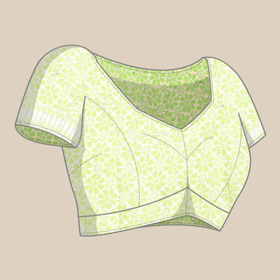 green-geometric-printed-cotton-silk-saree