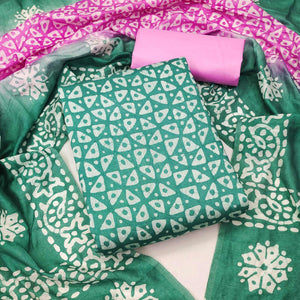 green-geometric-printed-pure-cotton-dress-material